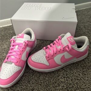 Customized hot pink Nike Dunks. Size 9. Like brand new.